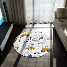 Kids Construction Truck Rug