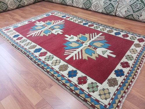 Antique star recion wool - wool, rug