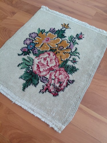 Small village flower rug - small, hand