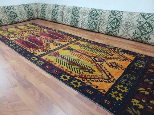 Antique shaggy runner rug - runner,
