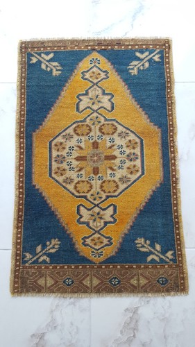 Blue antique prayer rug - blue,