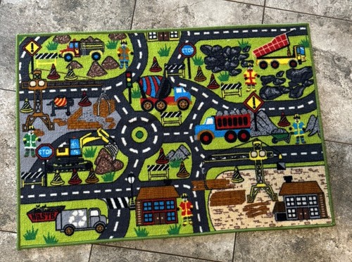 Construction zone play mat rug - construction,