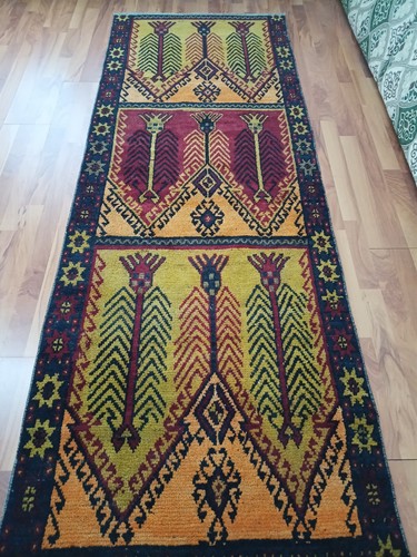 Antique runner rug entry wool - antique,